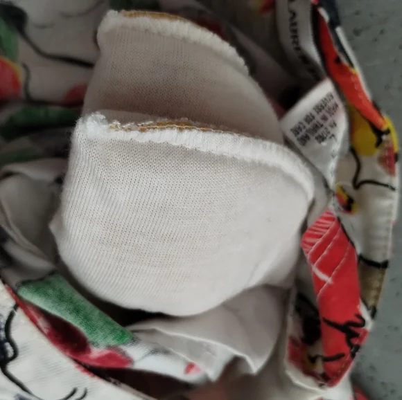 Lauren Brooke Crew Neck floral Hawaiian shoulderpads button shoulders blouse - Picture 14 of 16